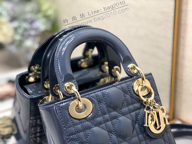 Dior女包 迪奧Lady Dior Mini經典3格漆皮戴妃包 Dior手提肩背斜挎包  dfk1780